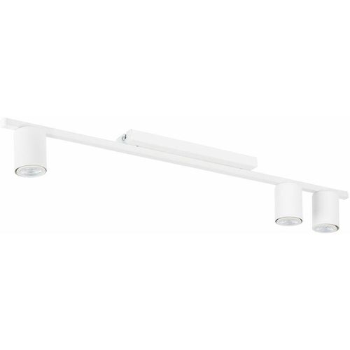 4255596630209 - Licht-erlebnisse - Deckenleuchte Weiß Metall 80 cm lang schmal 4x GU10 Deckenlampe Wohnzimmer Küche - Weiß