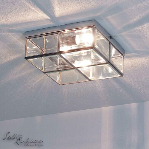 4251254211858 - Licht-erlebnisse - Deckenlampe Glas Metall in Chrom Badezimmer Küche - Chrom