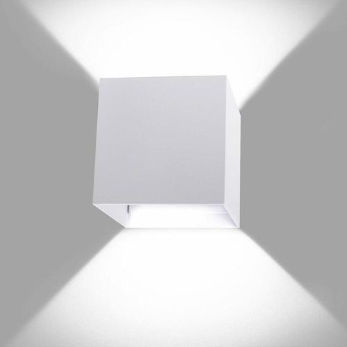 5713310931937 - Led Wandlampen 12W Aluminium Wandbeleuchtung Innen Einstellbarer Lichtstrahl Quadratische Lampe für Wohnzimmer Schlafzimmer (Weiß Kaltweiß)