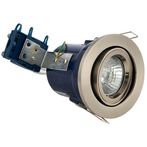 5020024513862 - Forum Lighting - Forum Yate Verstellbares feuerbeständiges Einbau-Downlight satiniertes Chrom