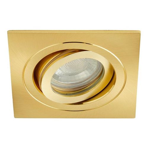 5020024519093 - Forum Lighting - Forum Cali Quadratisches kippbares Einbau-Downlight aus satiniertem Messing IP65