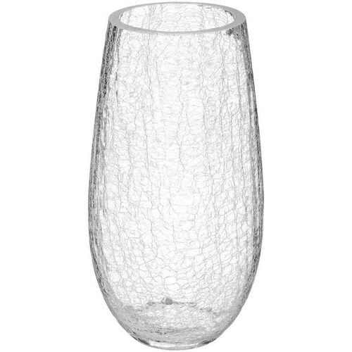 3560238673461 - Atmosphera - Gewölbte Vase - Craquelé-Glas - H27 cm Transparent