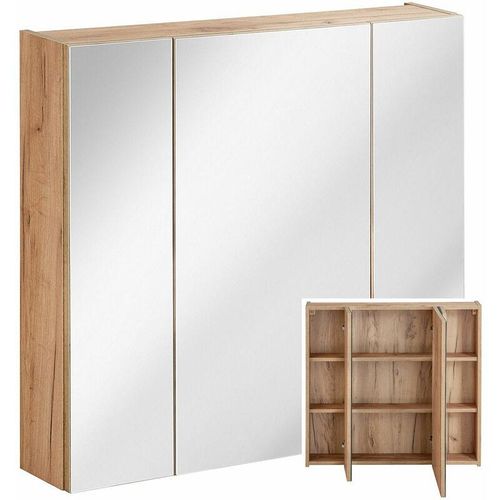 4251581554031 - Badezimmer Spiegelschrank 80cm TOSKANA-56 in Wotaneiche B H T ca 80 75 16cm