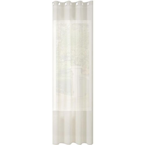 4063425182405 - 1er Gardinen Leinenoptik Vorhänge Halbtransparent Gardine mit Ösen für Schlafzimmer Wohnzimmer 135x175 cm Creme - Creme - Woltu