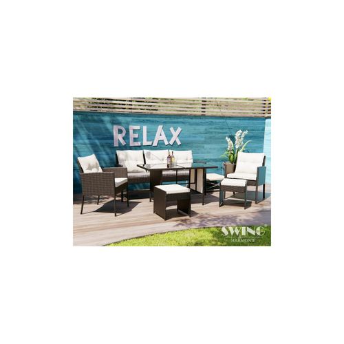 4054748015631 - Swing&Harmonie Sydney Polyrattan Sitzgruppe Esstisch Lounge Sitzgarnitur Essgruppe Gartenmöbel Set - versch Ausführungen 4054748015631 - Swing&Harmonie Sydney Polyrattan Sitzgruppe Esstisch Lounge Sitzgarnitur Essgruppe Gartenmöbel Set - versch Ausführungen