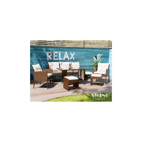 4054748015662 - Swing&Harmonie Sydney Polyrattan Sitzgruppe Esstisch Lounge Sitzgarnitur Essgruppe Gartenmöbel Set - versch Ausführungen 4054748015662 - Swing&Harmonie Sydney Polyrattan Sitzgruppe Esstisch Lounge Sitzgarnitur Essgruppe Gartenmöbel Set - versch Ausführungen