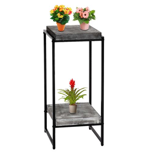 4057651819051 - Blumentisch MCW-K71 Blumenregal Beistelltisch Pflanzregal FSC-zertifiziert MDF Metall ~ dunkelgrau 82cm