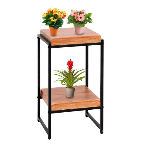 4057651830049 - Blumentisch MCW-K71 Blumenregal Beistelltisch Pflanzregal FSC-zertifiziert MDF Metall ~ naturfarben 61cm