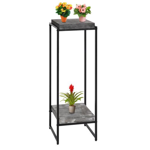 4057651802992 - Blumentisch MCW-K71 Blumenregal Beistelltisch Pflanzregal FSC-zertifiziert MDF Metall ~ dunkelgrau 101cm