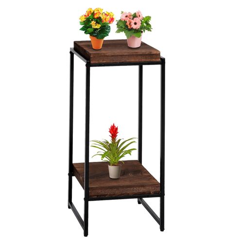 4057651830063 - Blumentisch MCW-K71 Blumenregal Beistelltisch Pflanzregal FSC-zertifiziert MDF Metall ~ dunkelbraun 82cm