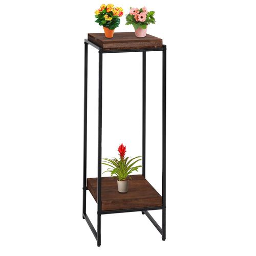 4057651815268 - Blumentisch MCW-K71 Blumenregal Beistelltisch Pflanzregal FSC-zertifiziert MDF Metall ~ dunkelbraun 101cm
