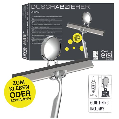 9002560799142 - Eisl - Abzieher Dusche Fensterabzieher mit Wandhalter Fensterwischer Abzieher Glasabzieher Dusche Duschabzieher ohne bohren - Chrom 9002560799142 - Eisl - Abzieher Dusche Fensterabzieher mit Wandhalter Fensterwischer Abzieher Glasabzieher Dusche Duschabzieher ohne bohren - Chrom
