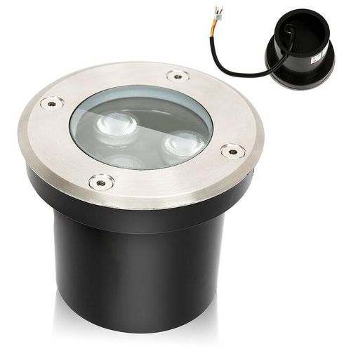 9496896024496 - Swanew - 8x 3W Bodenleuchte IP67 led Leuchte Bodeneinbaustrahler Bodenstrahler für den Außenbereich - schwarz