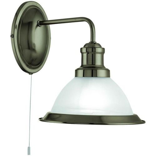 5053423059907 - Bistro - 1 Licht Wandleuchte Antik Messing mit saurem Glasschirm E27 - Searchlight