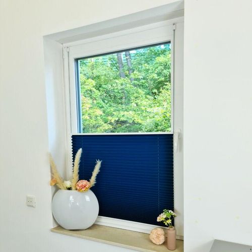 4251259483830 - Premium Klemmfix-Plissee ohne bohren Faltrollo Rollo Jalousie für Fenster Tür Blaugrün 55 cm 200 cm - Blaugrün