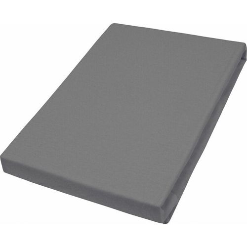 4002895062152 - Jersey-Spannbetttuch Elastan für Topper anthrazit 150 x 200 cm Spannbettlaken - Vario