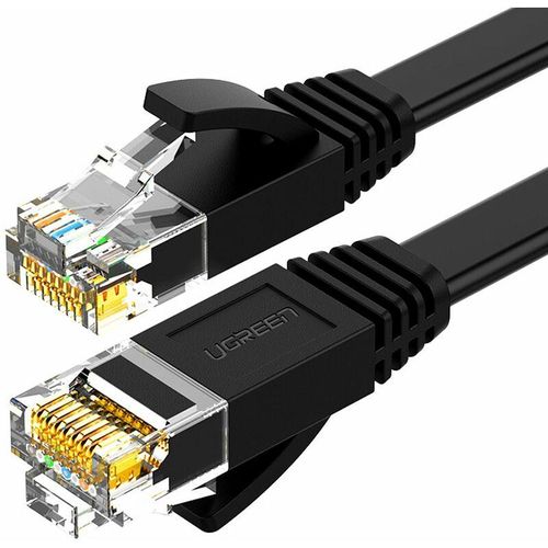 6957303851720 - Flat RJ45 lan Ethernet Kabel Cat 6 05m flaches Netzwerkkabel 1000 Mbps Schwarz (NW102) - Ugreen