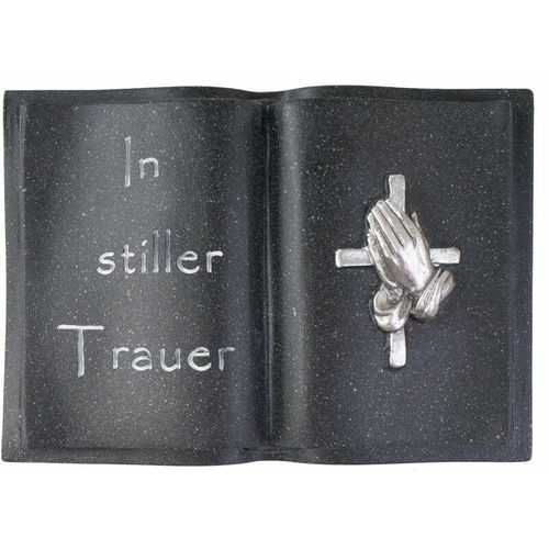 4250407342173 - Buri - Spruchstein Buch 145x10cm Trauerstein Gedenkstein Grabschmuck Grabdekoration - In stiller Trauer