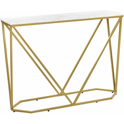 4255664826060 - Beliani - Konsolentisch Marmoroptik Weiß   Gold Modern Elegant Edel Glamour Design für Wohnzimmer Schlafzimmer Flur