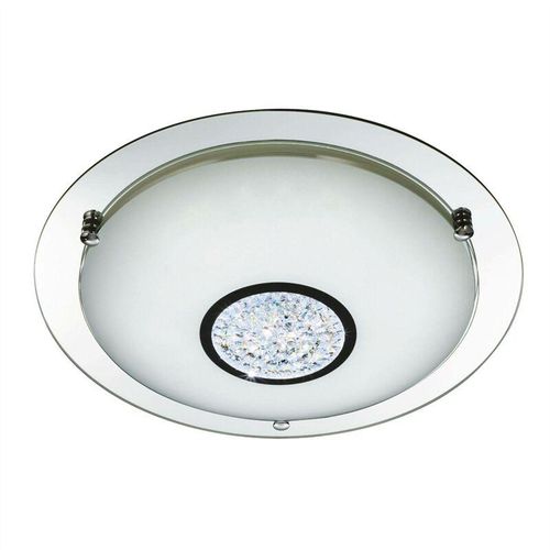 5053423115610 - Bathroom - Integrierte LED-Badezimmerspülung Decke Chrom Spiegel IP44 - Searchlight