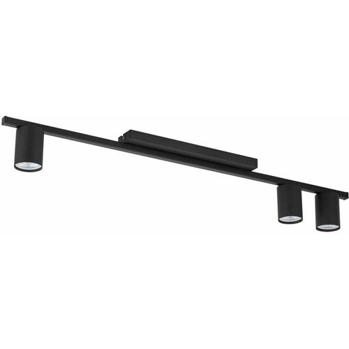 4255596630216 - Licht-erlebnisse - Deckenleuchte Metall 80 cm lang 3-flammig GU10 Deckenlampe Küche Flur - Schwarz