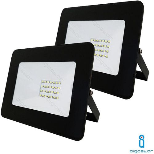 0664213399315 - Aigostar - schlankes led flutlicht 20 w smd 4000K ip 65 aussen 2 stk