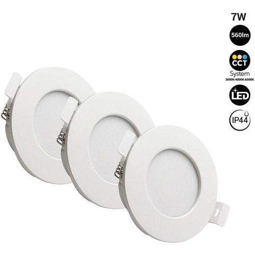 8435427145089 - Barcelona Led - Pack x 3 - Wasserdichtes LED-Einbaudownlight cct - 7W - IP44 - Schnitt ø 68-75mm