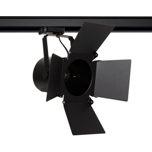 8445044075188 - Ledkia - Strahler mit Fassung für 3-Phasenstromschienen Cinema für Glühbirnen E27 PAR30 Schwarz120 mm