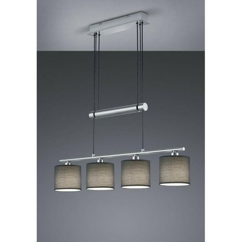 8055303632160 - Iperbriko - Aufhängung Garda Nickel 4 graue Lampenschirme aus Stoff L77 cm Trio Lighting