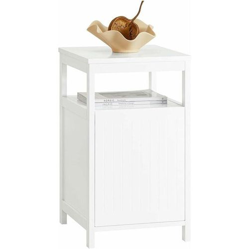 4251388628409 - Sobuy - FBT117-W Nachttisch Boxspringbett Beistelltisch schmal Sofatisch Telefontisch Nachtschrank Nachtkommode Druckertisch Weiß bht ca 35x61x40cm