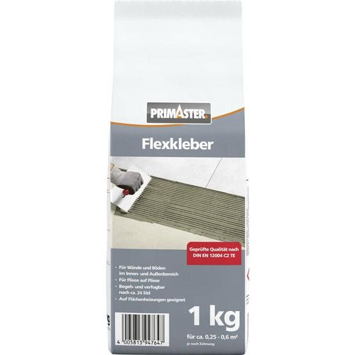 4005813947647 - Flexkleber Grau 1kg Fliesenkleber für Wand- & Bodenfließen Innen&Außen - Primaster