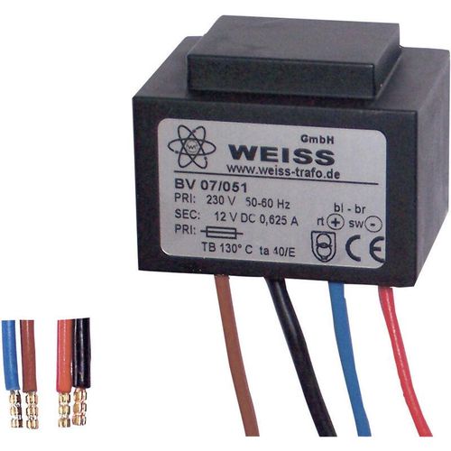 4016138447033 - Weiss Elektrotechnik - 07 053 Kompaktnetzteil Transformator 1 x 230 v 1 x 8 v ac 10 va 1250 mA