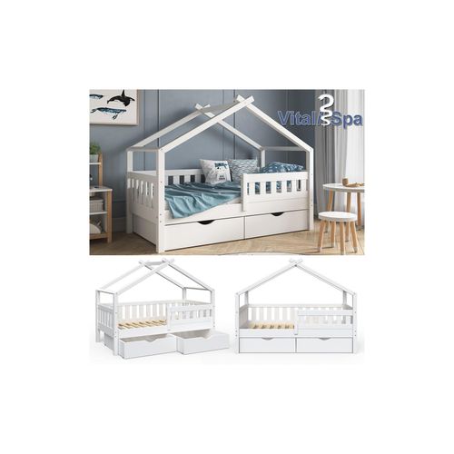 4251421944268 - Vitalispa - Kinderbett Design 160x80cm Weiß mit Schubladen und Rausfallschutz 4251421944268 - Vitalispa - Kinderbett Design 160x80cm Weiß mit Schubladen und Rausfallschutz