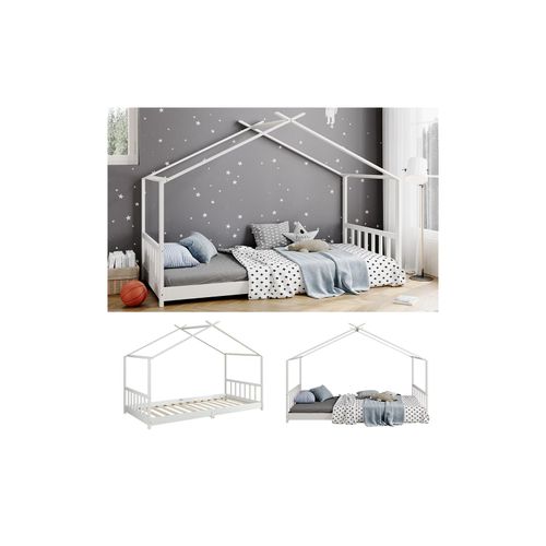 4066731278060 - Vitalispa Kinderbett Bettenhaus Einzelbett Fredericke Weiß 200 x 90 cm modern Kinderzimmer Bett Lattenrost Rausfallschutz