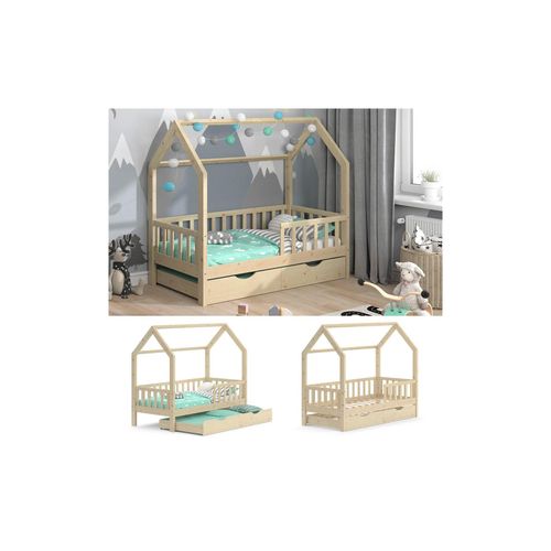 4066731044344 - Vitalispa - Kinderbett Wiki 80x160cm Natur mit Gästebett und Rausfallschutz 4066731044344 - Vitalispa - Kinderbett Wiki 80x160cm Natur mit Gästebett und Rausfallschutz