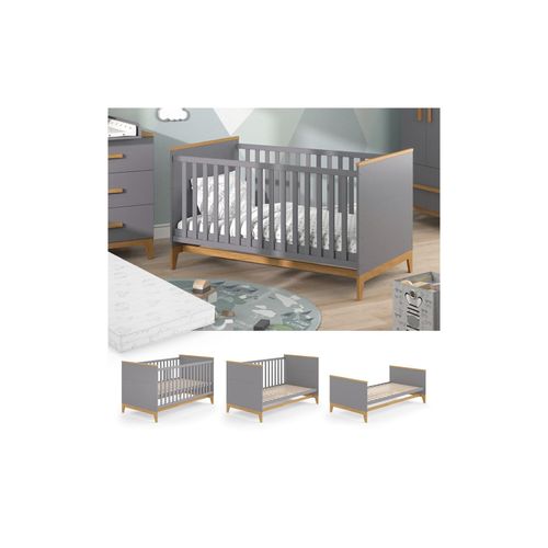 4066731161317 - Kinderbett Babybett Juniorbett Malia Grau Eiche Matratze modern 70x140 cm Kinderzimmer Bett Babyzimmerbett Kindermöbel Babymöbel Schlupfsprossen Lattenrost Rausfallschutz Einzelbett 4066731161317 - Kinderbett Babybett Juniorbett Malia Grau Eiche Matratze modern 70x140 cm Kinderzimmer Bett Babyzimmerbett Kindermöbel Babymöbel Schlupfsprossen Lattenrost Rausfallschutz Einzelbett