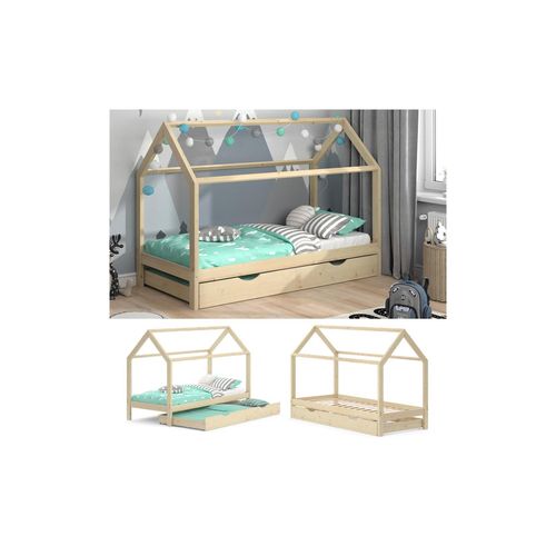 4066731044375 - Kinderbett Hausbett Gästebett Wiki Natur 90x200cm Schublade Lattenrost 4066731044375 - Kinderbett Hausbett Gästebett Wiki Natur 90x200cm Schublade Lattenrost