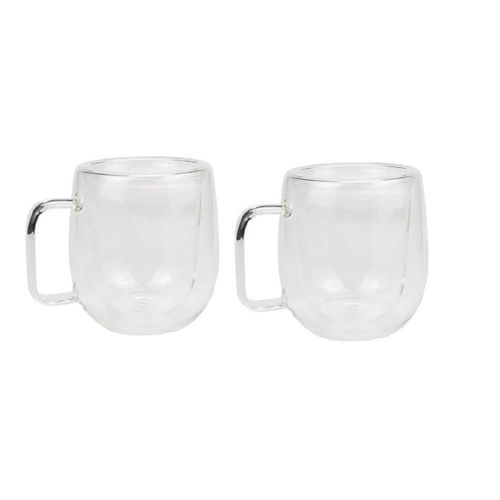 4255698247718 - 2er Set Doppelwandiges Thermoglas mit Henkel Teetassen Doppelwand
