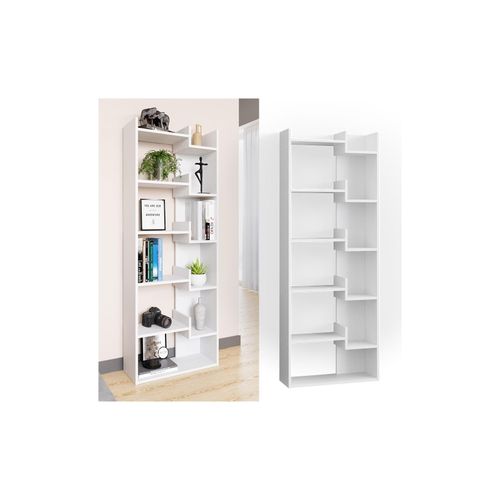 4066731028320 - Bücherregal Raumteiler Standregal Fico Weiß 6 Etagen Wandregal Hochregal 4066731028320 - Bücherregal Raumteiler Standregal Fico Weiß 6 Etagen Wandregal Hochregal