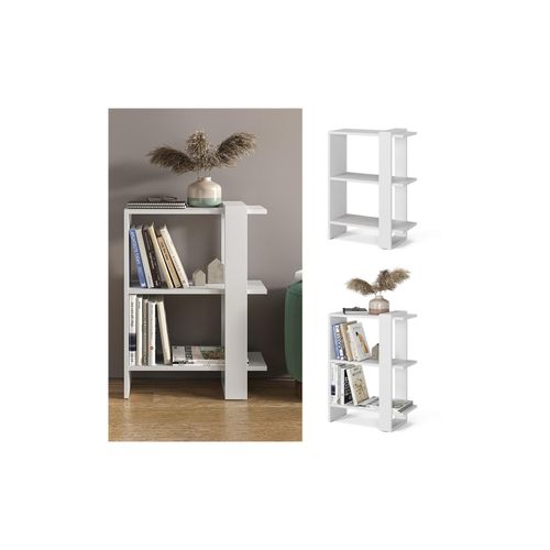 4066731029662 - Bücherregal Standregal Raumteiler Basil Weiß 3 Etagen Wandregal Dekoregal 4066731029662 - Bücherregal Standregal Raumteiler Basil Weiß 3 Etagen Wandregal Dekoregal