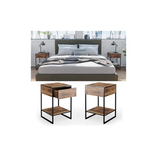 4251421950368 - Nachttisch Nachtkommode Nachtschrank Fyrk 2er Set Boxspringbett Schublade 4251421950368 - Nachttisch Nachtkommode Nachtschrank Fyrk 2er Set Boxspringbett Schublade