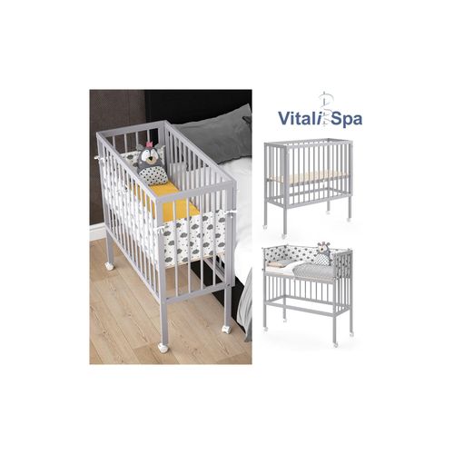 4251421942615 - Beistellbett SOPHIE Grau Babybett Stillbett Stubenbett Nestchen Boxspringbett 2 Seitenteile 4251421942615 - Beistellbett SOPHIE Grau Babybett Stillbett Stubenbett Nestchen Boxspringbett 2 Seitenteile