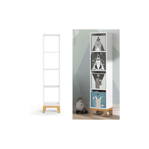 4066731161263 - Kinderregal Hochregal Würfelregal Malia Weiß Eiche modern 35x160 cm Kinderzimmer Regal Kindermöbel Ablage Fach Spielzeugaufbewahrung Spielzeugablage Kinderkleidung 4066731161263 - Kinderregal Hochregal Würfelregal Malia Weiß Eiche modern 35x160 cm Kinderzimmer Regal Kindermöbel Ablage Fach Spielzeugaufbewahrung Spielzeugablage Kinderkleidung