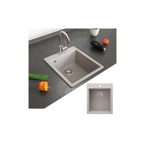 4251421931039 - Granit Spüle Küchenspüle Einbauspüle Spülbecken 425x500mm Beige 4251421931039 - Granit Spüle Küchenspüle Einbauspüle Spülbecken 425x500mm Beige
