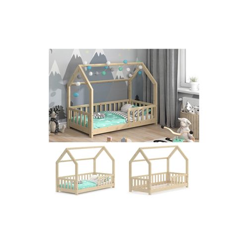 4251421954724 - Kinderbett Hausbett Spielbett Wiki 80x160cm Lattenrost Rausfallschutz