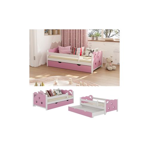 4066731272488 - Livinity Kinderbett Einzelbett Juniorbett Jessica Weiß Pink 140x70 cm modern Kinderzimmer Bett Bettschublade Rausfallschutz 4066731272488 - Livinity Kinderbett Einzelbett Juniorbett Jessica Weiß Pink 140x70 cm modern Kinderzimmer Bett Bettschublade Rausfallschutz