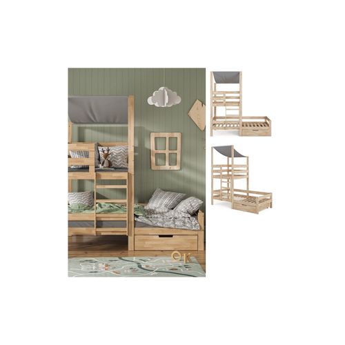 4066731052486 - VitaliSpa Spielturmbett Kinderbett Spielbett Tom Natur modern 204x218 cm Massivholz Kinderzimmer Lattenrost Bettleiter Bett Schublade Abenteuerbett Kletterbett 4066731052486 - VitaliSpa Spielturmbett Kinderbett Spielbett Tom Natur modern 204x218 cm Massivholz Kinderzimmer Lattenrost Bettleiter Bett Schublade Abenteuerbett Kletterbett