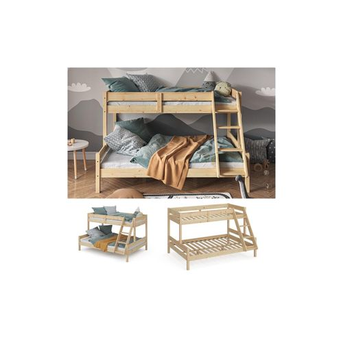 4066731227297 - Hochbett Kinderbett Spielbett Everest Natur modern 140x200 Massivholz Kinderzimmer Bett Lattenrost Bettleiter Kletterbett Doppelbett Geschwisterbett Gästebett Schubladenbett 4066731227297 - Hochbett Kinderbett Spielbett Everest Natur modern 140x200 Massivholz Kinderzimmer Bett Lattenrost Bettleiter Kletterbett Doppelbett Geschwisterbett Gästebett Schubladenbett