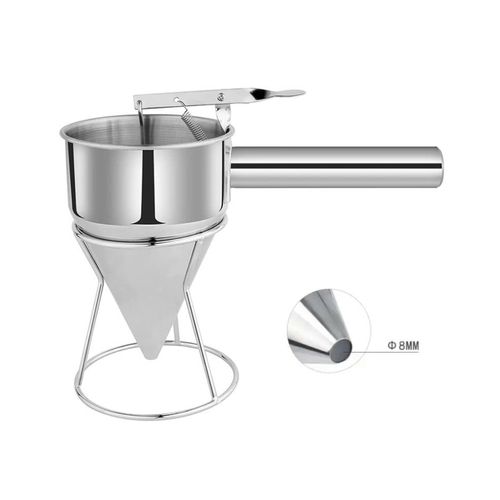 4255698248241 - Cheffinger - Teigspender mit Ständer aus hochwertigem Edelstahl Teigportionierer Fülltrichter 125 l