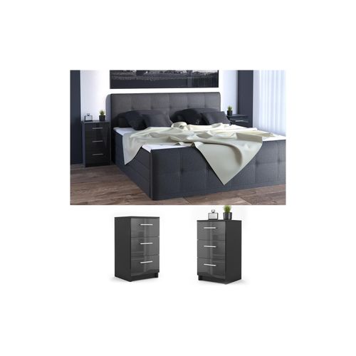 4251421920446 - VICCO Nachttisch für Boxspringbett Nachtschrank Nachtkommode Kommode Schrank 4251421920446 - VICCO Nachttisch für Boxspringbett Nachtschrank Nachtkommode Kommode Schrank